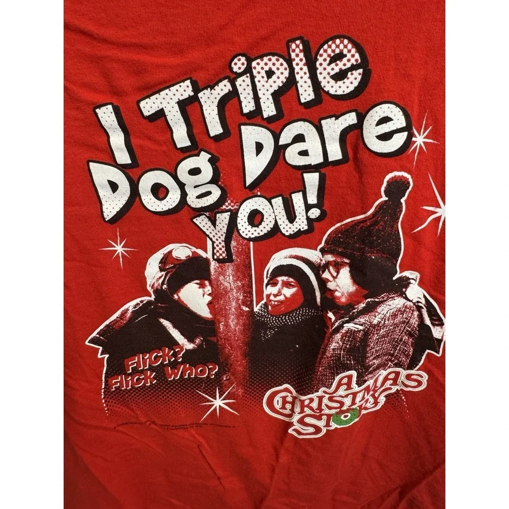 A Christmas Story I Triple Dog Dare You Tshirt Size Large Y2K‎